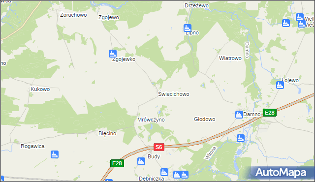 mapa Świecichowo, Świecichowo na mapie Targeo