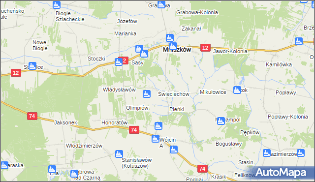 mapa Świeciechów, Świeciechów na mapie Targeo