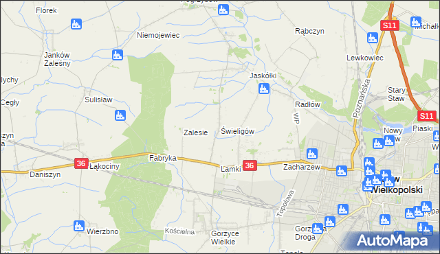 mapa Świeligów, Świeligów na mapie Targeo