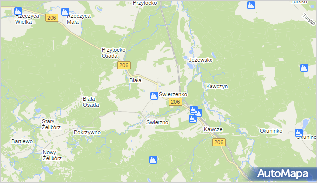 mapa Świerzenko, Świerzenko na mapie Targeo