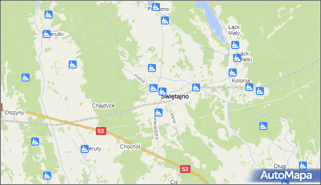 mapa Świętajno powiat szczycieński, Świętajno powiat szczycieński na mapie Targeo