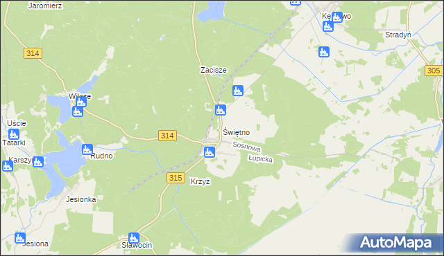mapa Świętno gmina Wolsztyn, Świętno gmina Wolsztyn na mapie Targeo