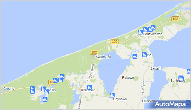 mapa Świętouść, Świętouść na mapie Targeo