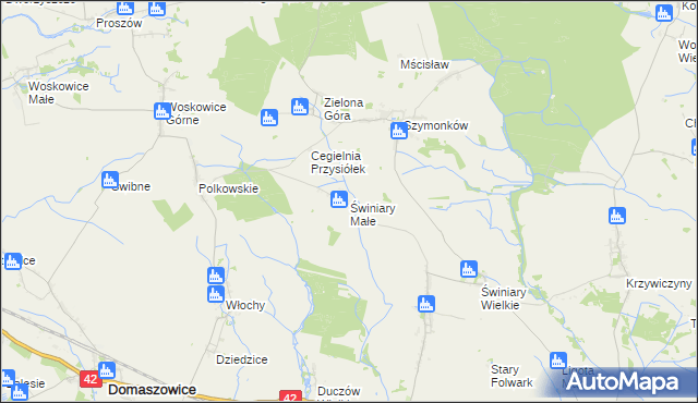 mapa Świniary Małe, Świniary Małe na mapie Targeo
