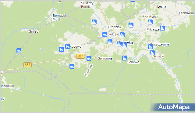 mapa Świnoroje, Świnoroje na mapie Targeo