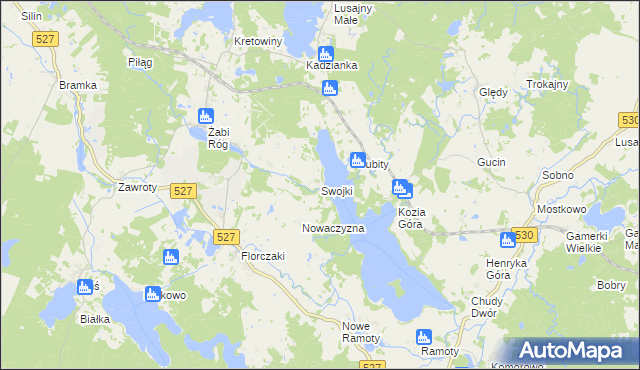 mapa Swojki, Swojki na mapie Targeo