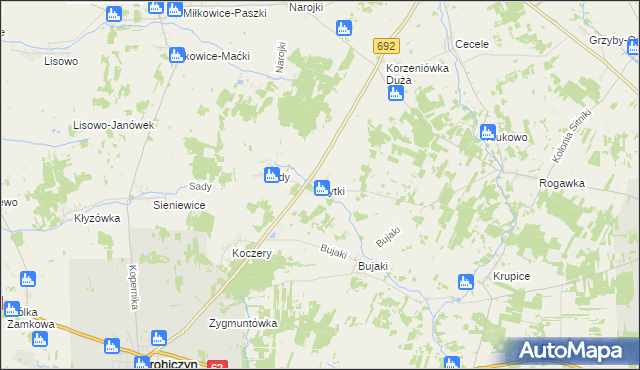 mapa Sytki, Sytki na mapie Targeo