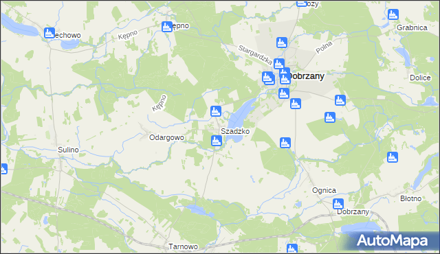 mapa Szadzko, Szadzko na mapie Targeo