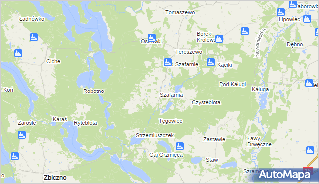 mapa Szafarnia gmina Kurzętnik, Szafarnia gmina Kurzętnik na mapie Targeo