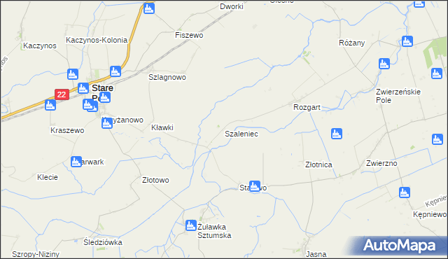 mapa Szaleniec, Szaleniec na mapie Targeo