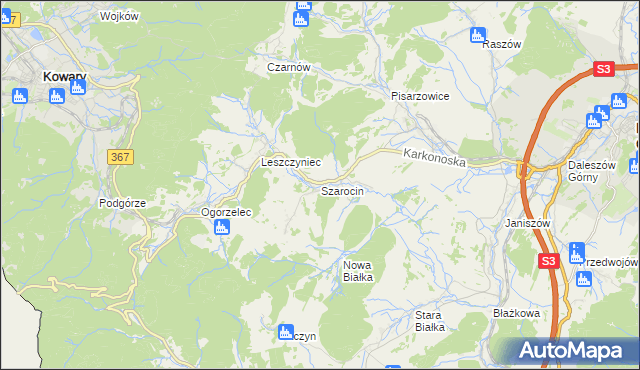 mapa Szarocin, Szarocin na mapie Targeo