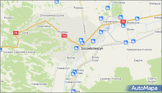 mapa Szczebrzeszyn, Szczebrzeszyn na mapie Targeo