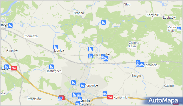 mapa Szczepanów gmina Środa Śląska, Szczepanów gmina Środa Śląska na mapie Targeo