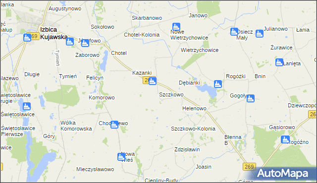 mapa Szczkowo, Szczkowo na mapie Targeo