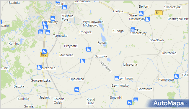 mapa Szczuka, Szczuka na mapie Targeo