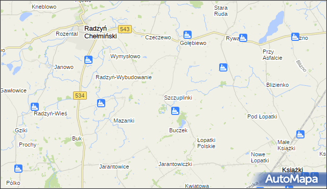 mapa Szczuplinki, Szczuplinki na mapie Targeo