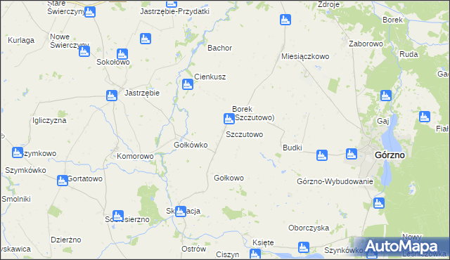 mapa Szczutowo gmina Górzno, Szczutowo gmina Górzno na mapie Targeo