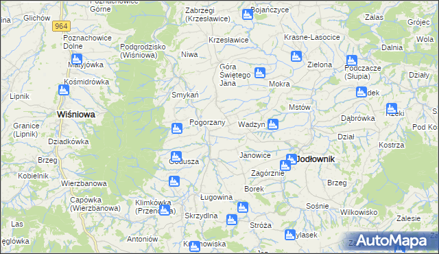 mapa Szczyrzyc, Szczyrzyc na mapie Targeo