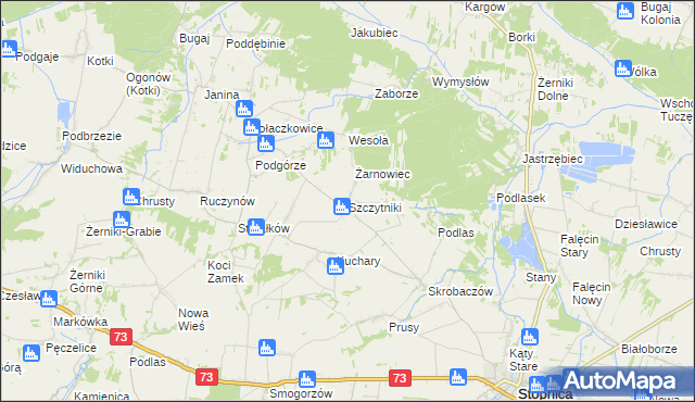 mapa Szczytniki gmina Stopnica, Szczytniki gmina Stopnica na mapie Targeo