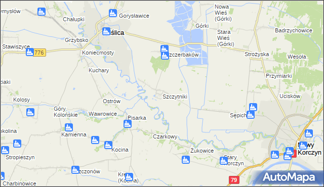 mapa Szczytniki gmina Wiślica, Szczytniki gmina Wiślica na mapie Targeo