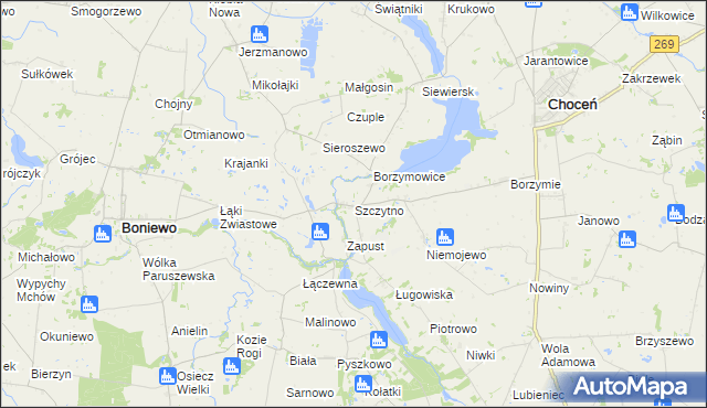 mapa Szczytno gmina Choceń, Szczytno gmina Choceń na mapie Targeo