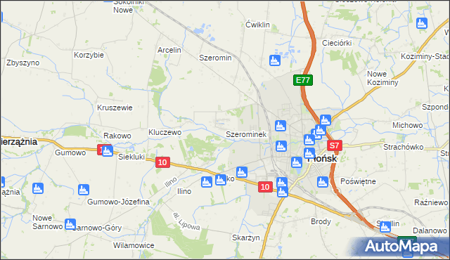 mapa Szerominek, Szerominek na mapie Targeo