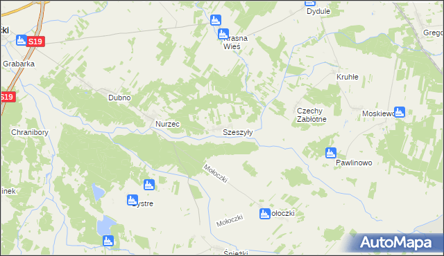 mapa Szeszyły, Szeszyły na mapie Targeo