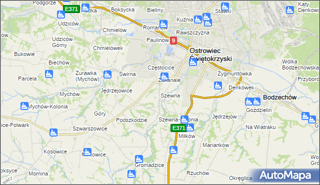 mapa Szewna, Szewna na mapie Targeo