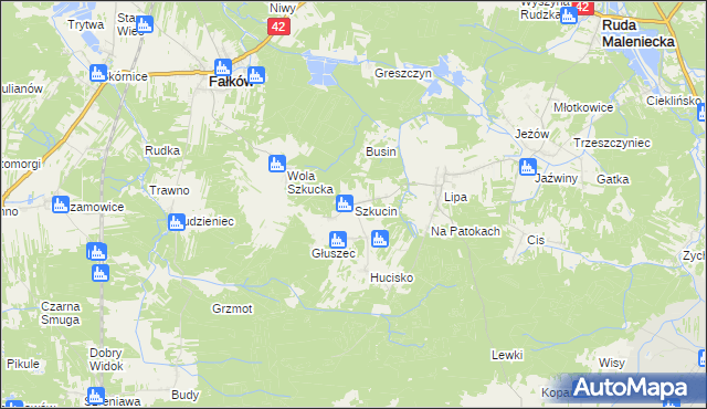 mapa Szkucin, Szkucin na mapie Targeo