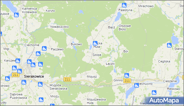 mapa Szopa, Szopa na mapie Targeo