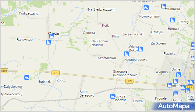 mapa Szostakowo, Szostakowo na mapie Targeo