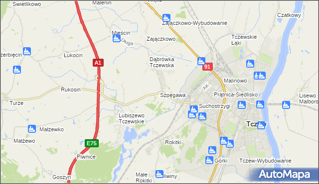 mapa Szpęgawa, Szpęgawa na mapie Targeo