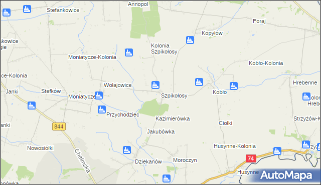 mapa Szpikołosy, Szpikołosy na mapie Targeo