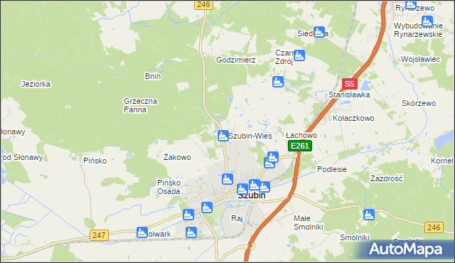 mapa Szubin-Wieś, Szubin-Wieś na mapie Targeo