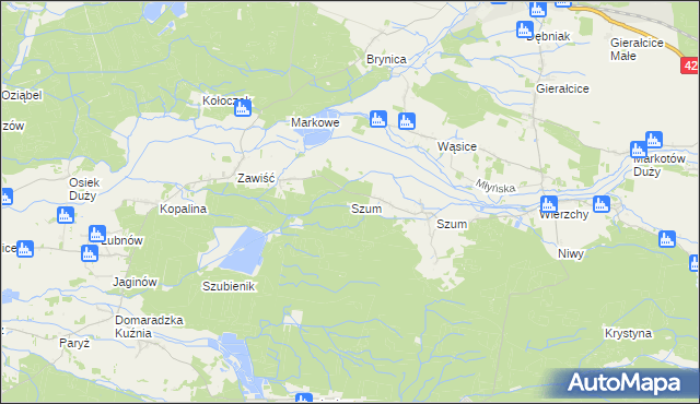 mapa Szum gmina Pokój, Szum gmina Pokój na mapie Targeo