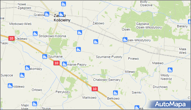 mapa Szumanie-Pustoły, Szumanie-Pustoły na mapie Targeo