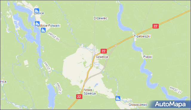 mapa Szwecja, Szwecja na mapie Targeo