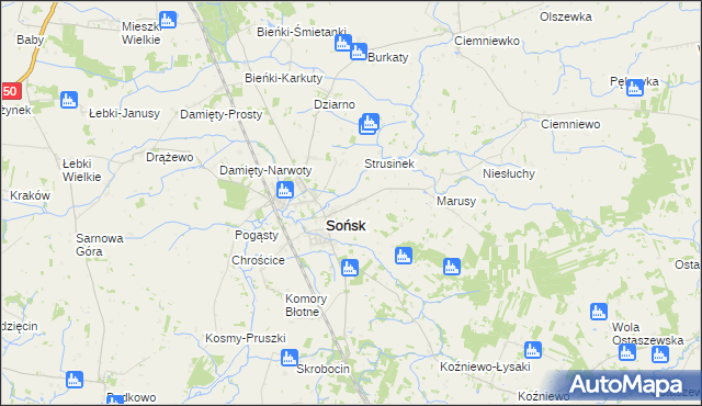 mapa Szwejki gmina Sońsk, Szwejki gmina Sońsk na mapie Targeo