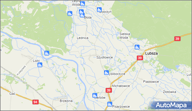 mapa Szydłowice, Szydłowice na mapie Targeo