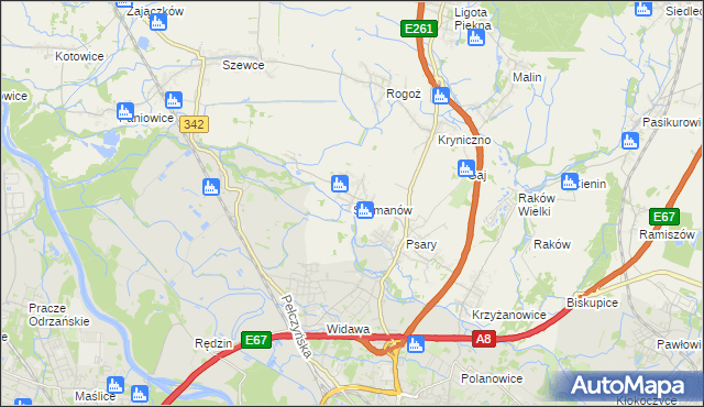mapa Szymanów gmina Wisznia Mała, Szymanów gmina Wisznia Mała na mapie Targeo