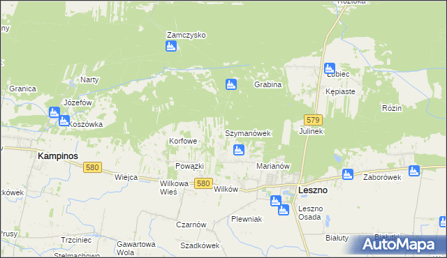 mapa Szymanówek, Szymanówek na mapie Targeo