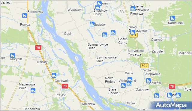 mapa Szymanowice Małe, Szymanowice Małe na mapie Targeo