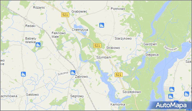 mapa Szymbark gmina Iława, Szymbark gmina Iława na mapie Targeo