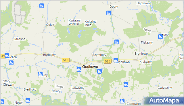 mapa Szymbory, Szymbory na mapie Targeo