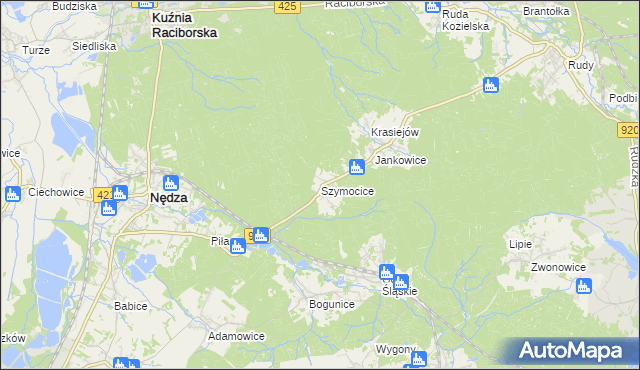 mapa Szymocice, Szymocice na mapie Targeo