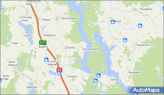 mapa Szymonówko, Szymonówko na mapie Targeo