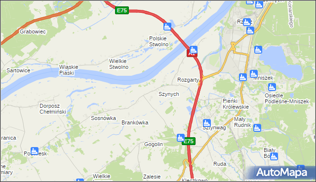 mapa Szynych, Szynych na mapie Targeo