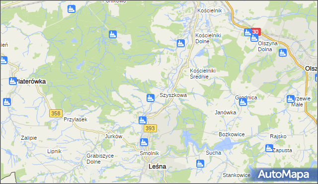 mapa Szyszkowa, Szyszkowa na mapie Targeo