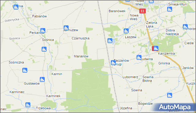 mapa Taczanów Pierwszy, Taczanów Pierwszy na mapie Targeo