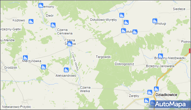mapa Targowisk, Targowisk na mapie Targeo